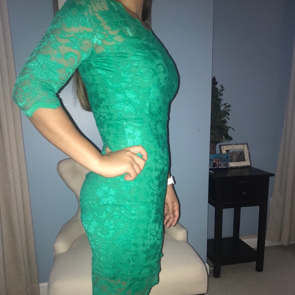 Bebe green lace dress
